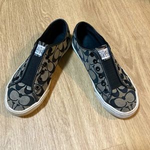 Coach Black and Gray Monogram Sneakers